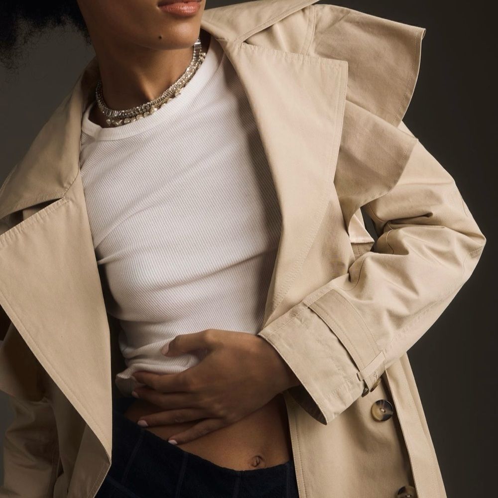 Anthropologie | Ruffled Trench Coat | Size: XS - Picture 4 of 4